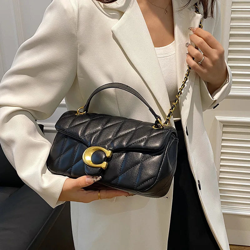 Luxury Fashion Women's Chain Handbag PU Leather Girls Shoulder Messenger Bag Brand lightweight Commuting Bag Tassel Square Bag RELUX.STORE
