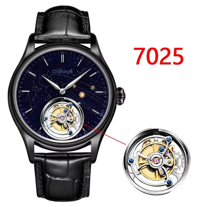 AESOP Mens Luxury Real Flying Tourbillon Mechanical Sapphire Waterproof Watch Skeleton Watches for Men Wristwatches Male 2025 A