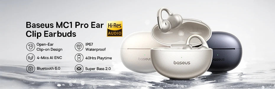 Baseus Bowie E19 Wireless Earphones Bluetooth 5.3 Big Bass 12mm Drivers IPX5 Waterproof Earbuds 33Hrs Battery Life Headphones RELUX.STORE