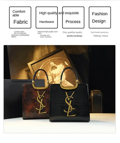 High-grade light luxury handbag 2024 new autumn and winter fashion Tote bag women's crocodile print single shoulder crossbodybag RELUX.STORE