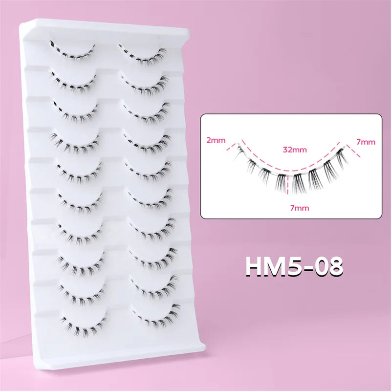 10Pairs Bottom Eyelashes Manga Lower Lashes Clear Band Wispy Small Flame Under Eye Lashes Korean Makeup Cosplay Tools RELUX.STORE