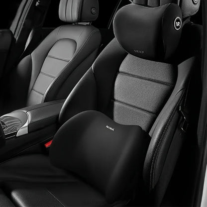 Ergonomic memory foam car seat cushion - suitable for all seasons comfort car headrest - lumbar cushion or headrest or set