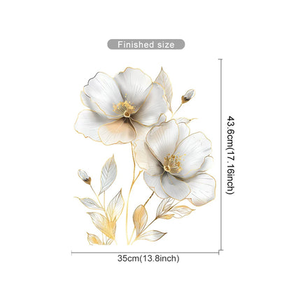 Beautiful Flower Wall Sticker For Living Room Background Decor Decals Bedroom Beautify Home Decoration Self-adhesive Wallpaper