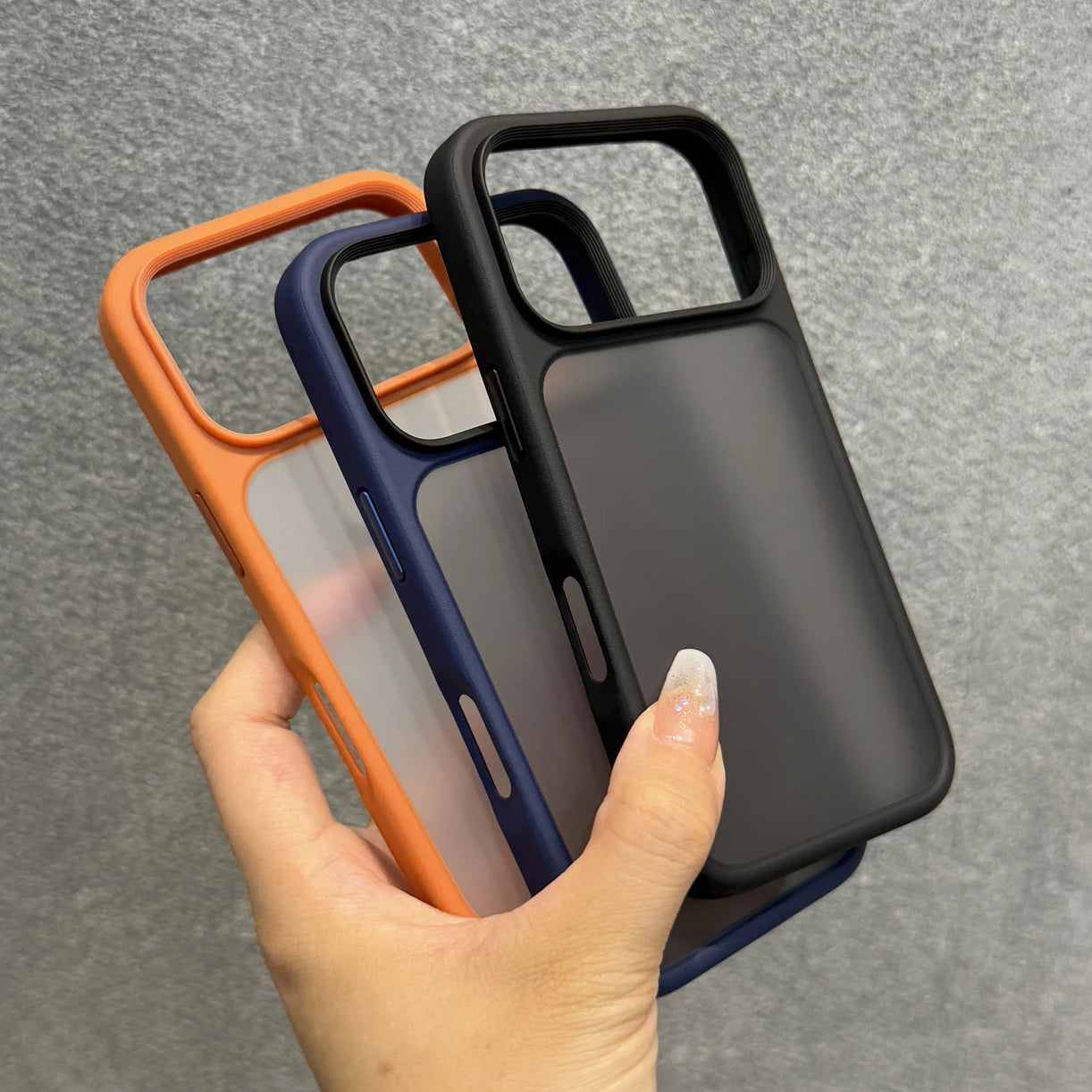 Luxury Orange Shield Matte Transparent Phone Case For iPhone 17 Pro Max 17 Pro 17 New Metal Buttons Skin Feel Shockproof Cover RELUX.STORE