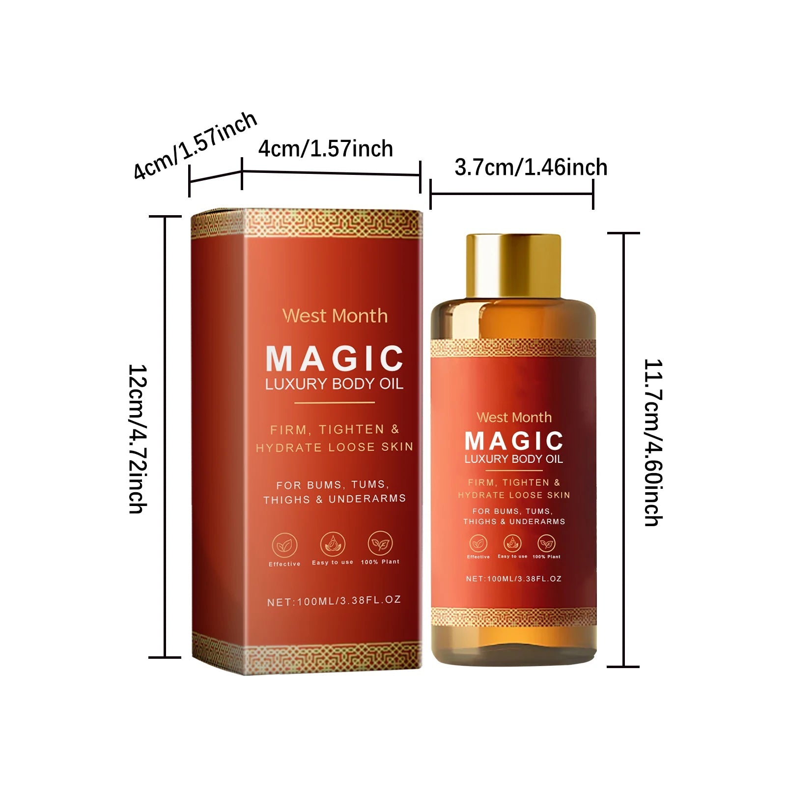 Body Firming Oil Deep Moisturizing Dry Skin Improve Sagging Skin Tightening Chest Thighs Nourishing Magic Luxury Body Care 100ml RELUX.STORE