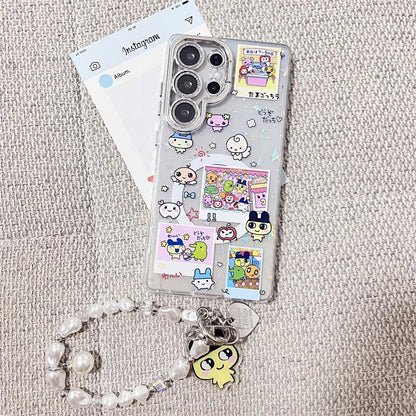 Kawaii Angel Baby Animal Phone Case For Samsung Galaxy S25 Ultra 24 Plus S23 S25 Edge Cover with Stand Chain Cute Magnetic Cases