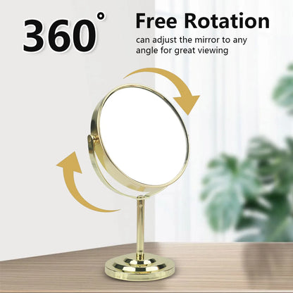 3/4/5in Double-Side Makeup Mirror With 2X Magnification Clear Reflection And Easy To Carry Desktop Vanity Mirror With Stand