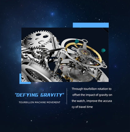 AESOP Mens Luxury Real Flying Tourbillon Mechanical Sapphire Waterproof Watch Skeleton Watches for Men Wristwatches Male 2025 A