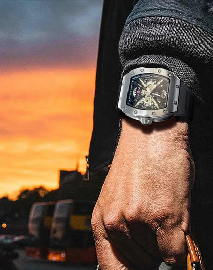 PINDU New Men Watch 50 Meter Waterproof Stainless Steel Case Luminous Sapphire mirror Dial Fashionable Men Mechanical Watch