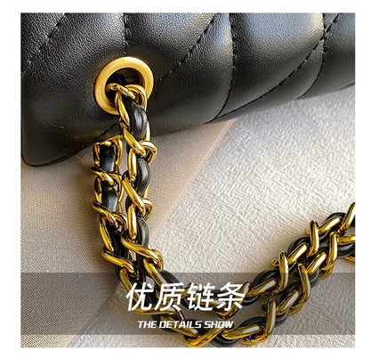 Luxury Fashion Women's Chain Handbag PU Leather Girls Shoulder Messenger Bag Brand lightweight Commuting Bag Tassel Square Bag RELUX.STORE