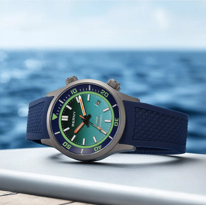 BERNY Automatic Titanium Diver Watch for Men Supper Luminous Sappire AR coated Miyota 8215 20ATM Mechanical Diving Men's Watches