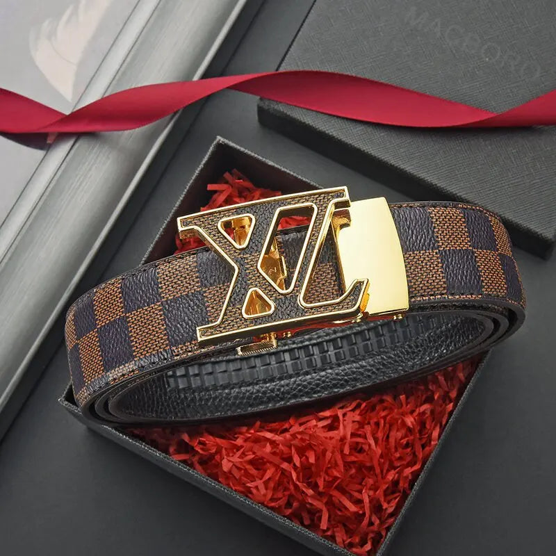 New genuine leather men belts waistband alloy automatic buckle men and women waistband versatile jeans belts for men RELUX.STORE