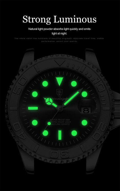 POEDAGAR Luxury Men Watch Business Quartz Man Clock Sports Waterproof Luminous Date Stainless Steel Men's Watches Male Reloj+box RELUX.STORE