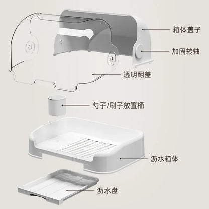 Baby Feeding Bottle Drain Rack Nipple Feeding Cup Holder with Cover Storage Drying Rack Bottle Cleaning and Drying Machine