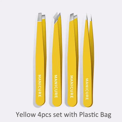 Eyebrow Tweezer Colorful Hair Beauty Fine Hairs Puller Stainless Steel Slanted Eye Brow Clips Removal Makeup Tools RELUX.STORE