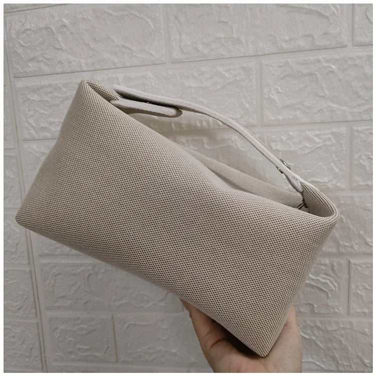 2024 New Large Capacity Canva Makeup Bag Soft Texture Fashionable Women's Shoulder Bag Color Blocking Handbag From China RELUX.STORE