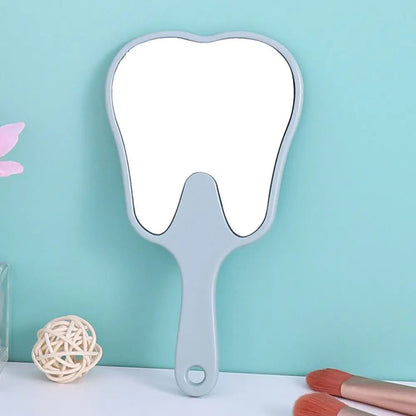 1PC Tooth Shaped Handheld Mirror Cute Makeup Mirror Durable High Definition Dental Mirrors Gifts RELUX.STORE