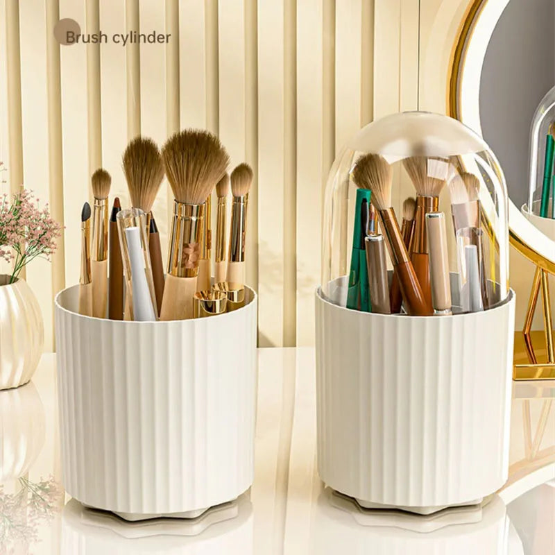 Makeup Brush Storage Box 360 Rotating Makeup Brush Holder Organizer Desktop Lipstick Powder Brush Bucket Comestic Tools Box RELUX.STORE