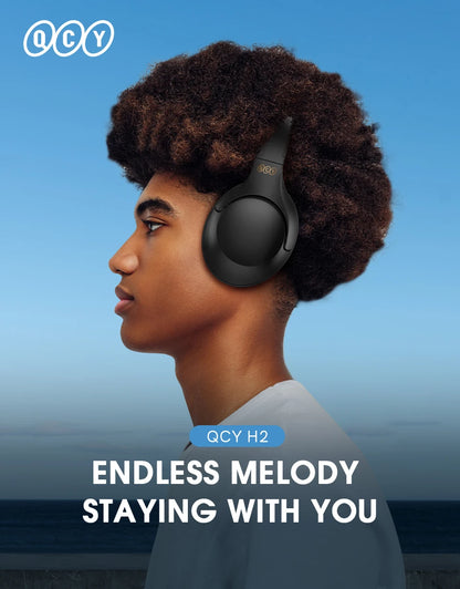 QCY H2 H2 Pro Wireless Headphones Bluetooth 5.3 BASS Mode Hifi Stereo Headset Over the Ear Gaming Earphones Dual Device Connect
