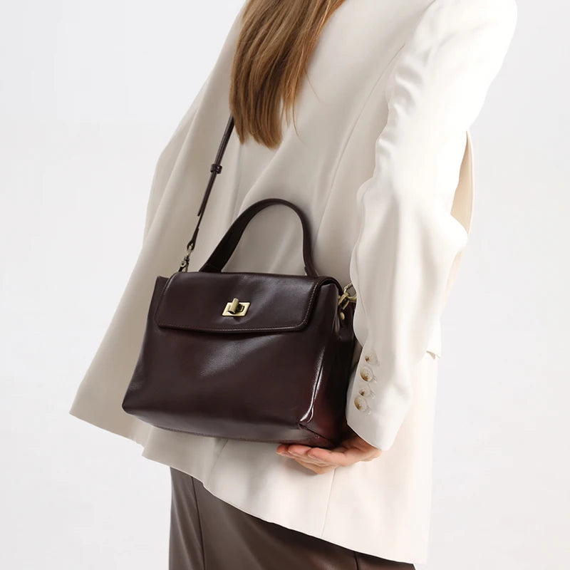 Women Cowhide Genuine Leather Tote Bag Lady Designer Luxury Soft Leather Handbag Fashion Crossbody Bags Female Shoulder Handbag RELUX.STORE