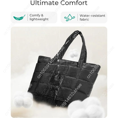 BAGSMART Expandable Tote Bag for Women, Puffer Work Tote Water-Resistant Quilted, Nurse and Carry-On Travel Gym Bag