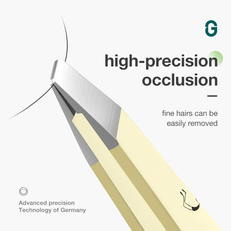 MR.GREEN Curve Handle Eyebrows Tweezers Professional Fine Hairs Puller Makeup Tools Stainless Steel Beauty Clips Removal RELUX.STORE