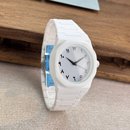 Hot sales in the Middle East high-end plastic men's watch with Arabic numerals neutral casual simple quartz watch