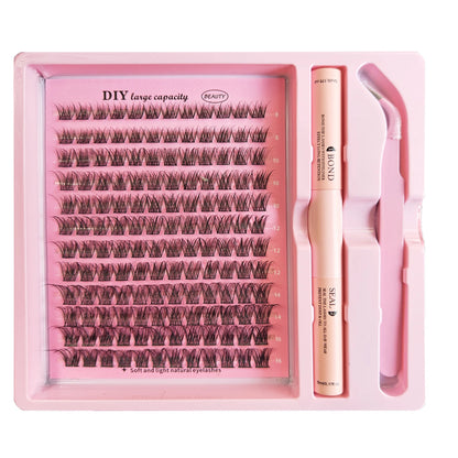 DIY Lashes Extension Kit Lash Bond and Seal Remover Eyelashes 200 PCS Clusters Makeup Tools for Gluing Lashes Gluing Glue RELUX.STORE