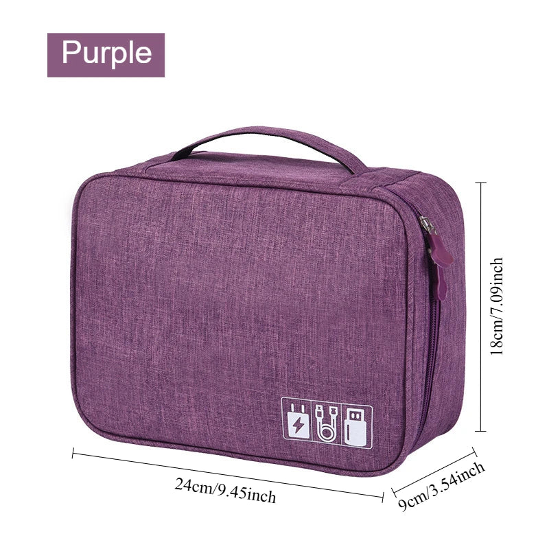 Handheld Digital Bag Multifunctional Large Capacity Moistureproof Mesh Earphone Charger Data Cable USB Travel Protective Case1PC
