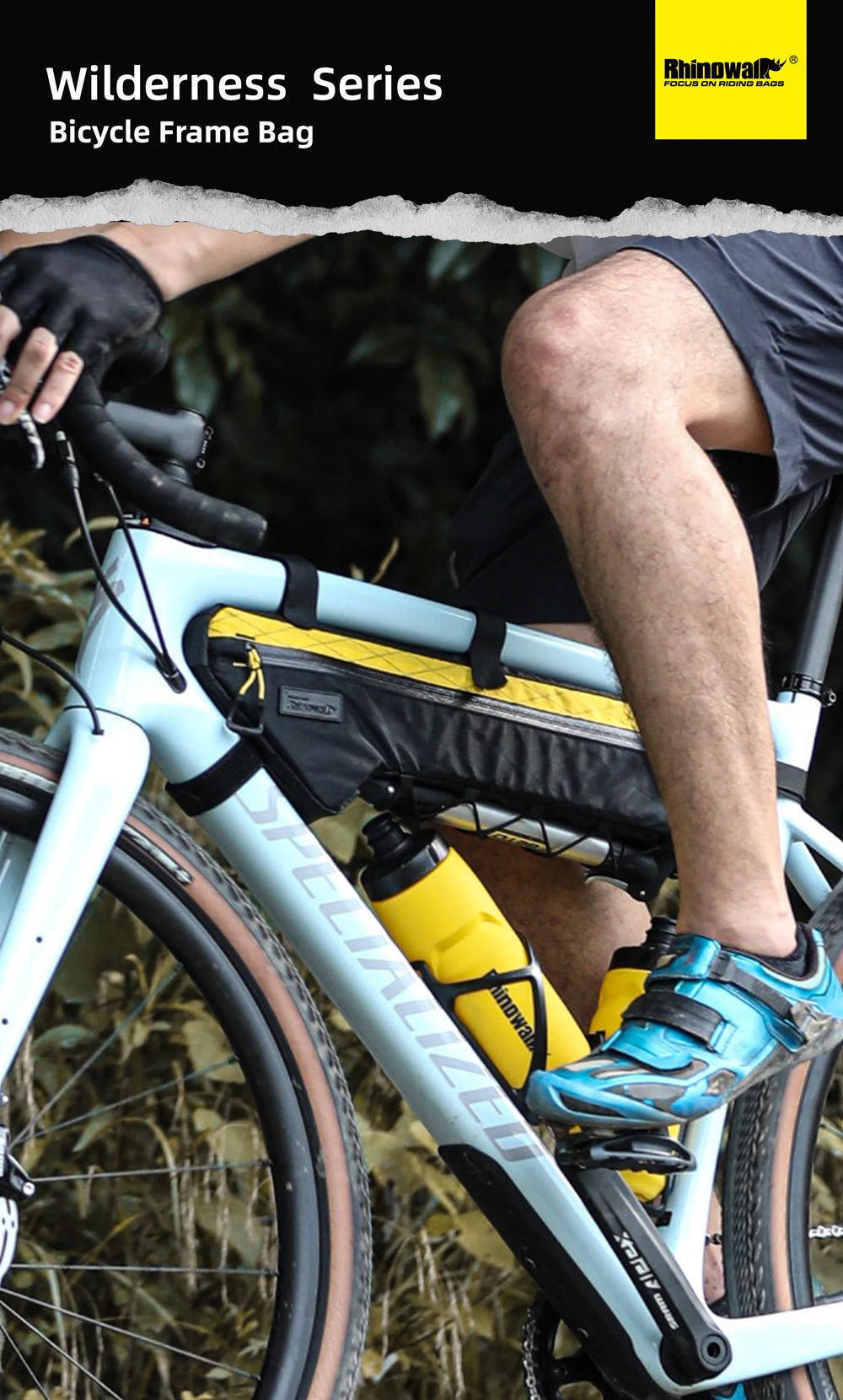 Rhinowalk Bike Frame Bag Water-Resistant Bicycle Triangular Crossbeam Bag For Mtb&Road Gravel Bike With Frame Lengths Over 17 In