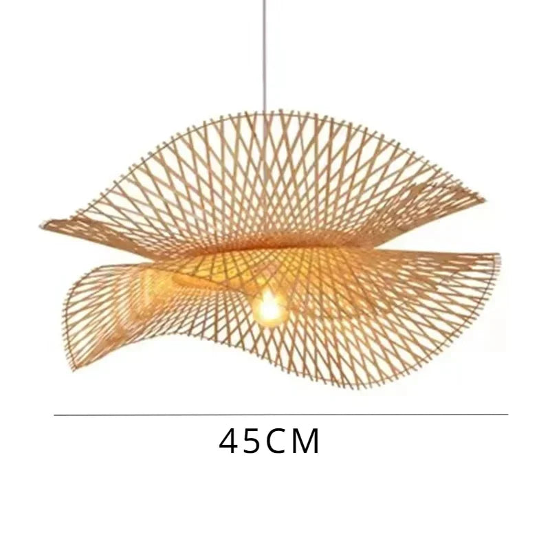 55CM Chandelier Teahouse Rattan Lamp Handmade Cafe Bar Garden Dining Room Bedroom Wicker Rattan Lighting Fixture RELUX.STORE