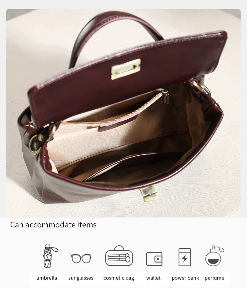 Women Cowhide Genuine Leather Tote Bag Lady Designer Luxury Soft Leather Handbag Fashion Crossbody Bags Female Shoulder Handbag RELUX.STORE