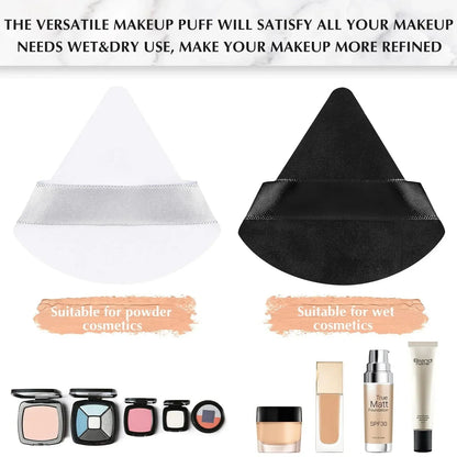 10/20Pcs Triangle Velvet Powder Puff Pizza Flours Mini Face Makeup Sponge Cosmetics Washable Lightweight Makeup Tool RELUX.STORE