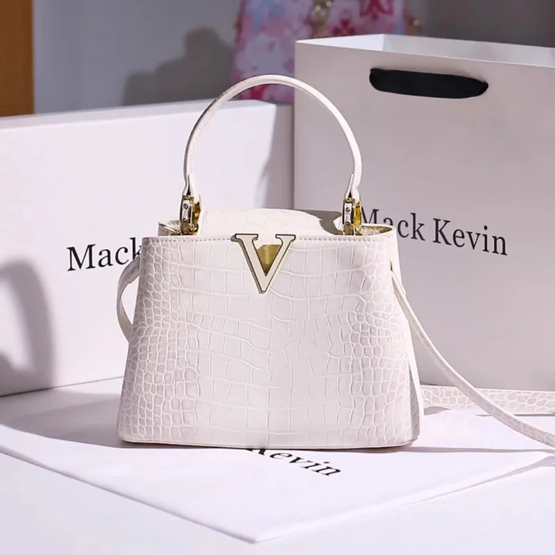 Luxury Fashion White Leather Women Handbags 2024 New Female Small Shoulder Messenger Bag Crossbody Portable Shell Bags RELUX.STORE