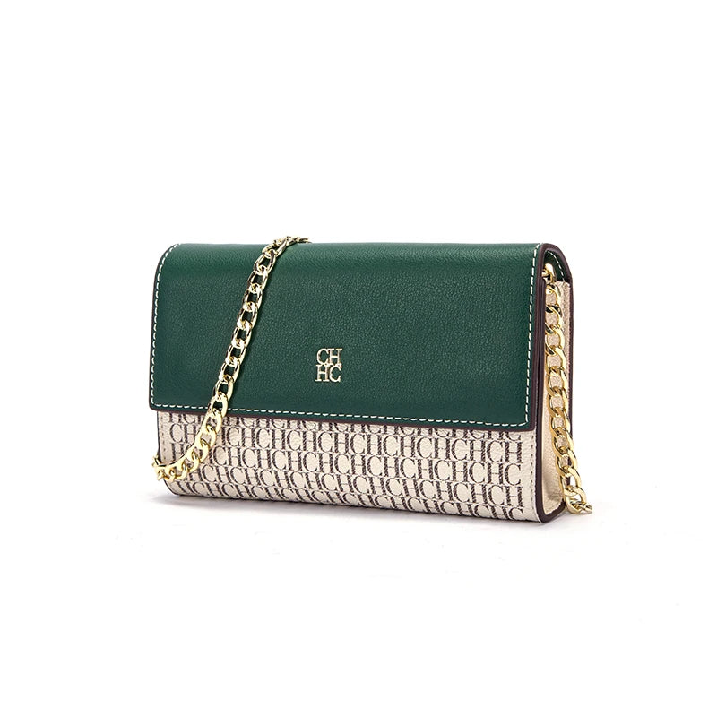 CHCH Women's Shoulder Bag New Magnetic Flip Chain Bag Brown Small Square Bag Wallet RELUX.STORE