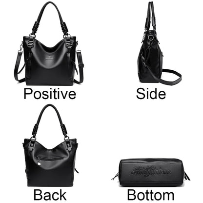 Luxury Soft Genuine Leather Handbag Fashion Women Shoulder Messenger Bag Solid Color Cowhide Tote Fashion Female Crossbody Sac RELUX.STORE