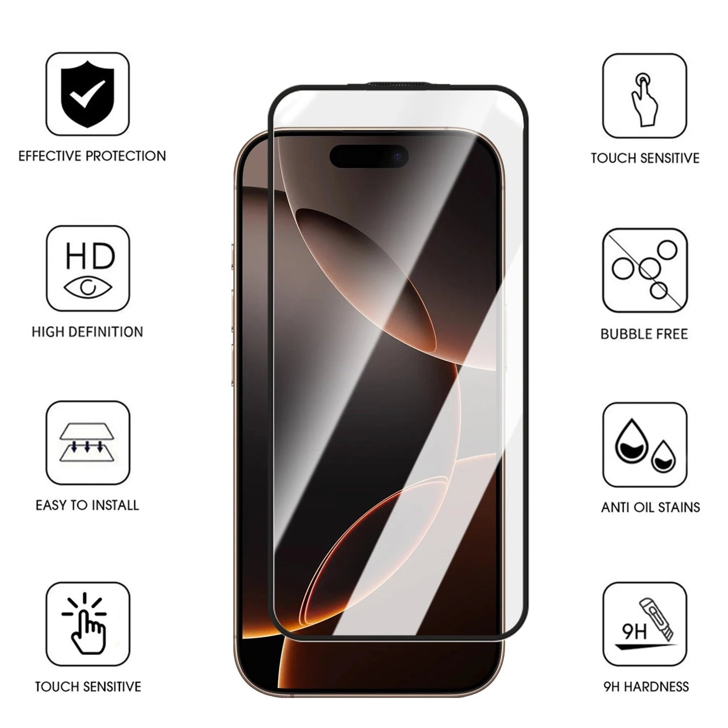 For IPhone 17 ProMax/17 Pro/17 Air Easy To Install Tempered Glass Screen Protectors Shatterproof Films for IPhone 17 16 16Pro RELUX.STORE