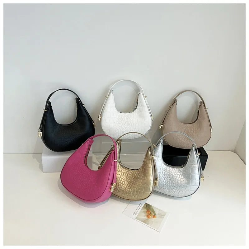 Fashion Luxury Design PU Leather Shoulder Bag Women Small Clutch Handbag Purse Female Underarm Bag Travel Totes shoulder bag RELUX.STORE