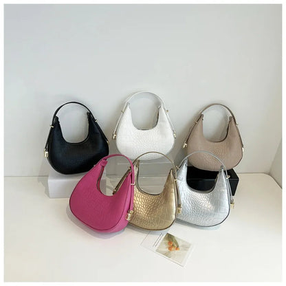 Fashion Luxury Design PU Leather Shoulder Bag Women Small Clutch Handbag Purse Female Underarm Bag Travel Totes shoulder bag RELUX.STORE