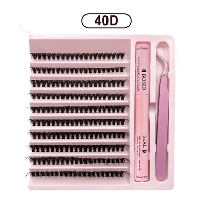 DIY Lashes Extension Kit Lash Bond and Seal Remover Eyelashes 200 PCS Clusters Makeup Tools for Gluing Lashes Gluing Glue RELUX.STORE