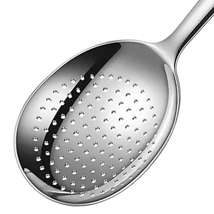 1Pc Stainless Steel Ladles For Serving Soup Rice Serving Spoon Drain Hole Heat Insulated Handle Kitchen Utensils For Daily Use