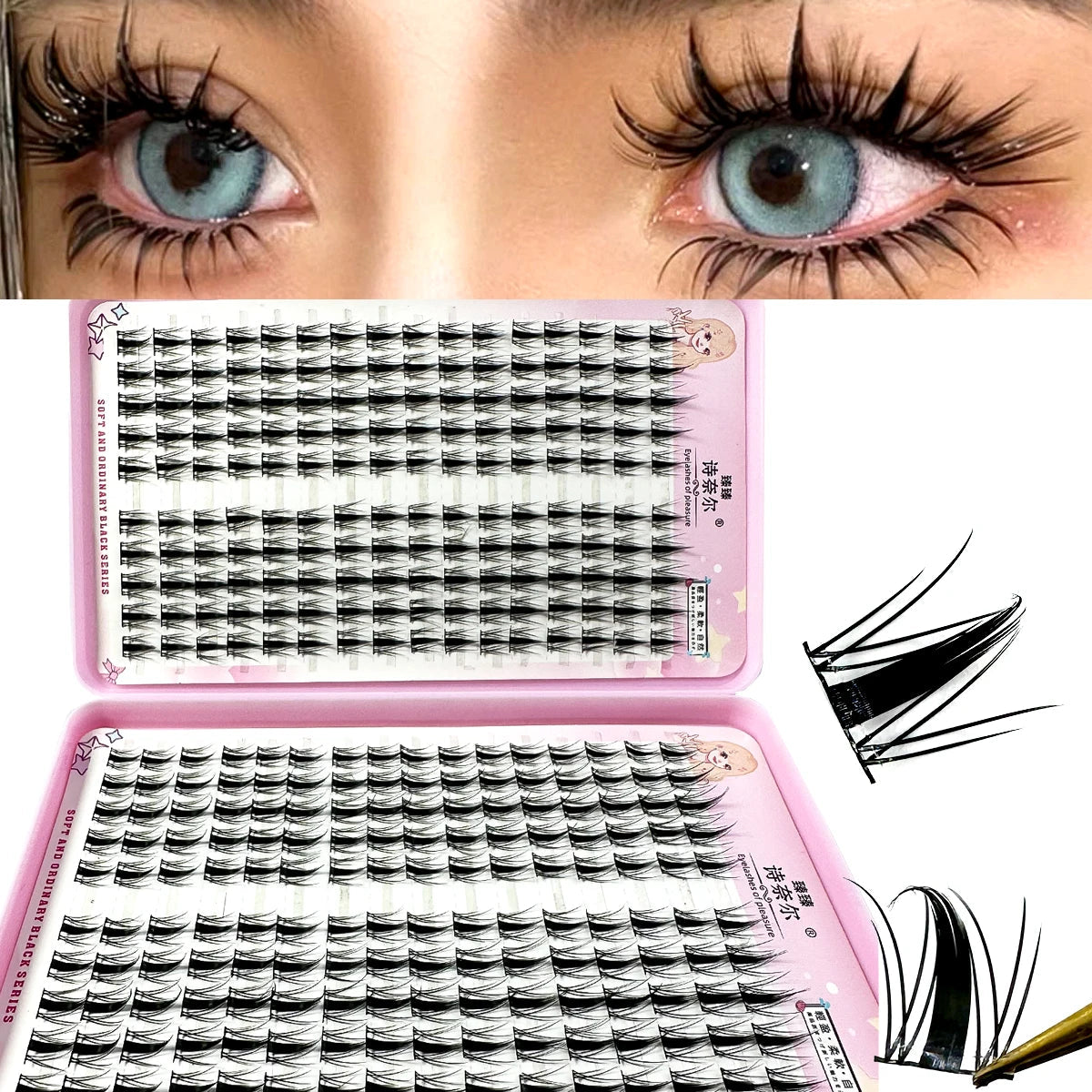 High-Capacity Individual Lashes 12/13/14mm Cluster Lashes Fluffy Natural Look DIY Eyelash Extension False Eyelashes Makeup RELUX.STORE