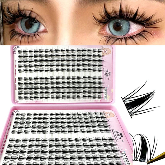 High-Capacity Individual Lashes 12/13/14mm Cluster Lashes Fluffy Natural Look DIY Eyelash Extension False Eyelashes Makeup RELUX.STORE