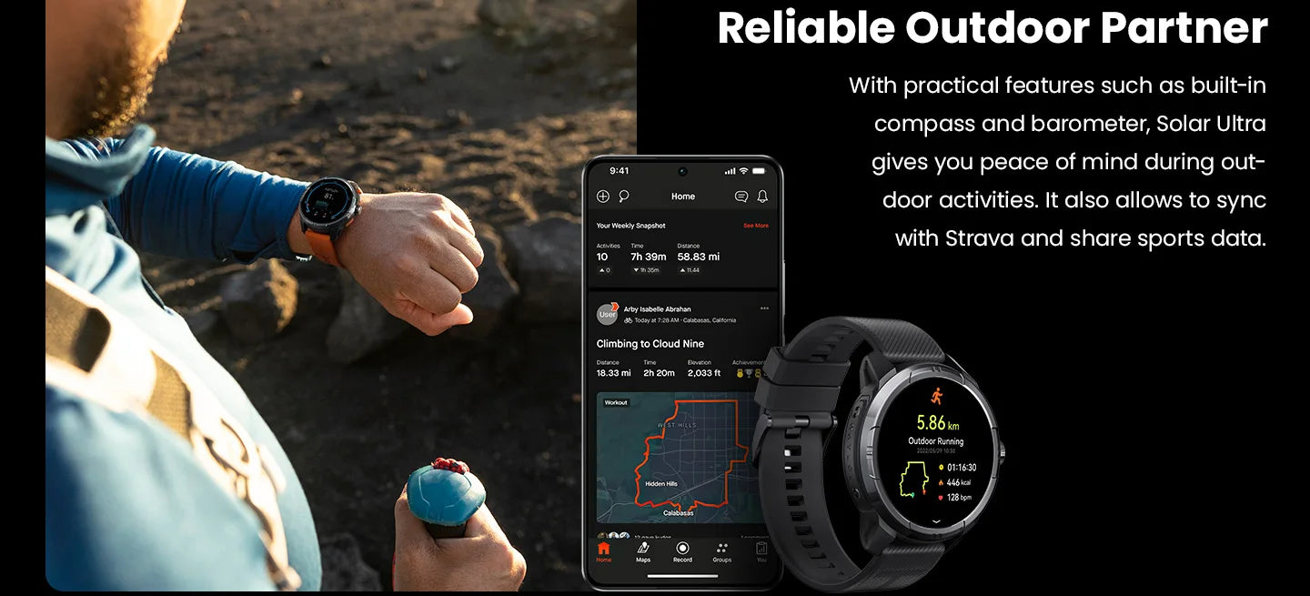 HAYLOU Solar Ultra GPS Smart Watch 1.6” AMOLED Display GPS Positioning 5ATM Waterproof Bluetooth Calling Sports Smartwatchs