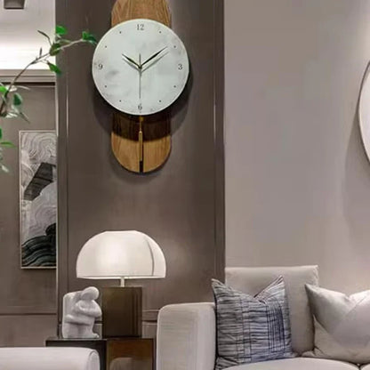 Aesthetic Chinese Wall Clock Creative Pendulum Solid Wood Log Wind Interior Design Unique Art Medieval Decoration Room Decor