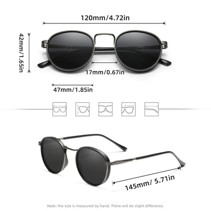 Design Retro Round Frame Sunglasses For Men Polarized UV400 Women Causal Driving Glasses Accessories RELUX.STORE