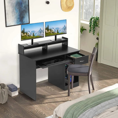 Office Desk, Computer Desk with Drawers Keyboard Tray 43" Study Writing Desks for Home with Storage Shelves, Desks