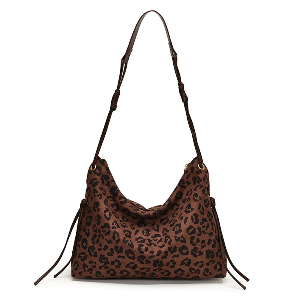 Women Suede Shoulder Bag Adjustable Strap Messenger Bag with Zipper Trendy Retro Handbag for Work Travel RELUX.STORE