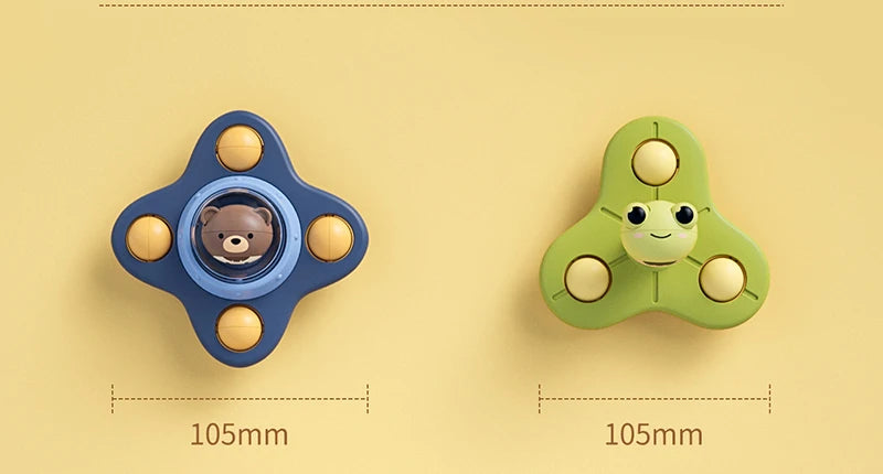 Baby Montessoris Spin Cup Top Bath Toys Bathing Sucker Spinner Suction Sensory Toy Rotating Rattles Early Educational Fidget Toy