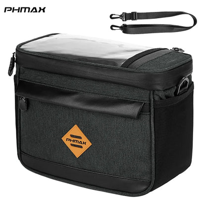 PHMAX Bike Front Bag Portable Bike Mountain Bike Handlebar Bag Multi-Pocket MTB Storage Bag Large Capacity Waterproof Bike Bag
